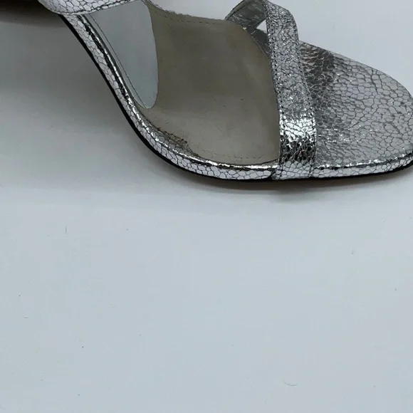 ATTICO Ester Crackled Metallic-leather Mules In Silver - Picture 6 of 16